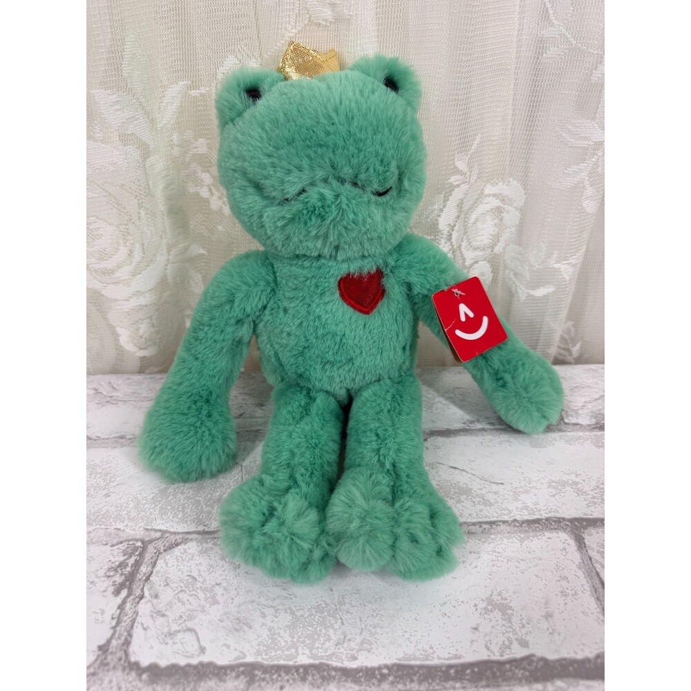 Aurora Frog Prince Plush 11" Green Valentine Heart Crown 2022 NWT #77167